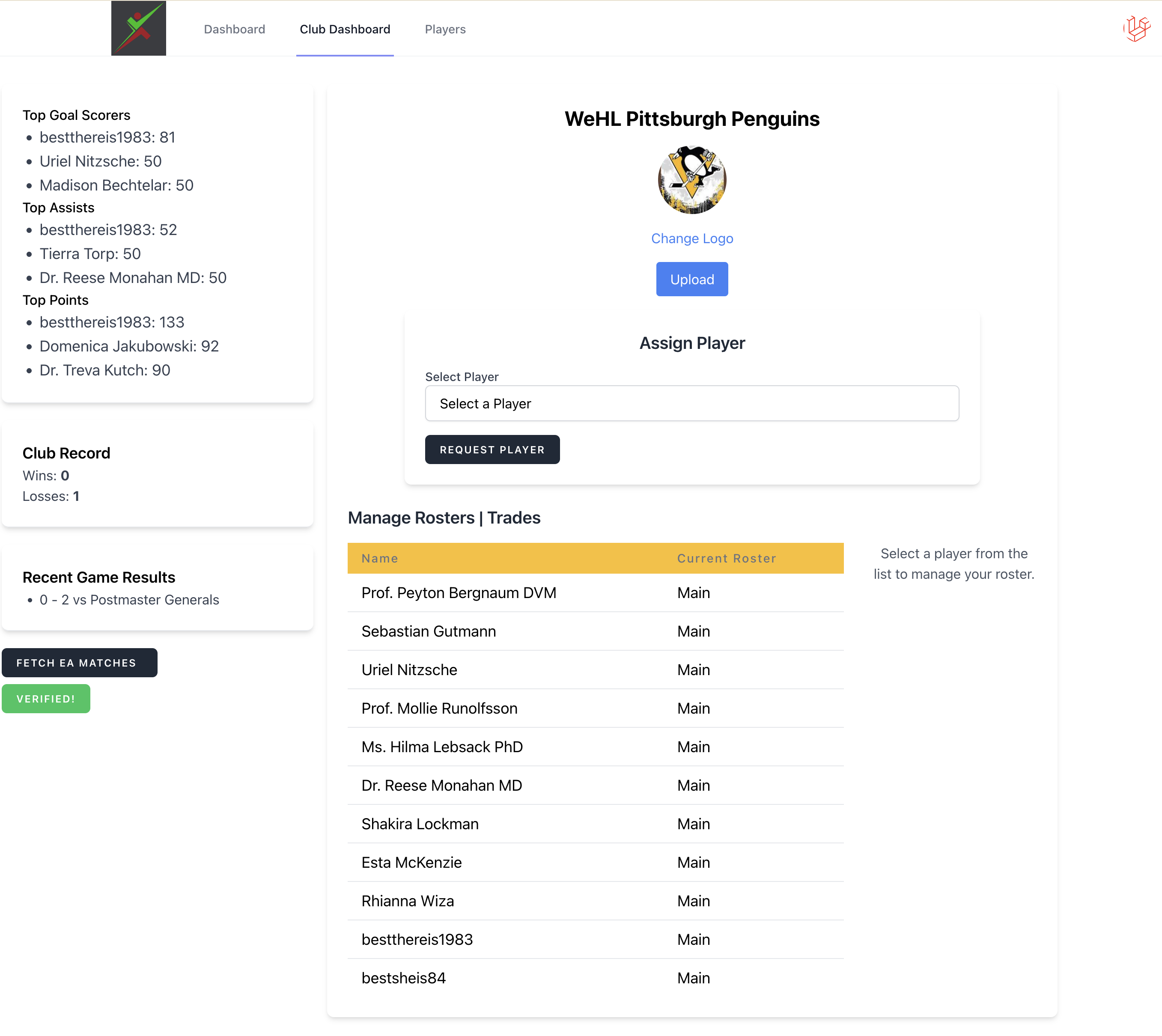 World eSports dashboard