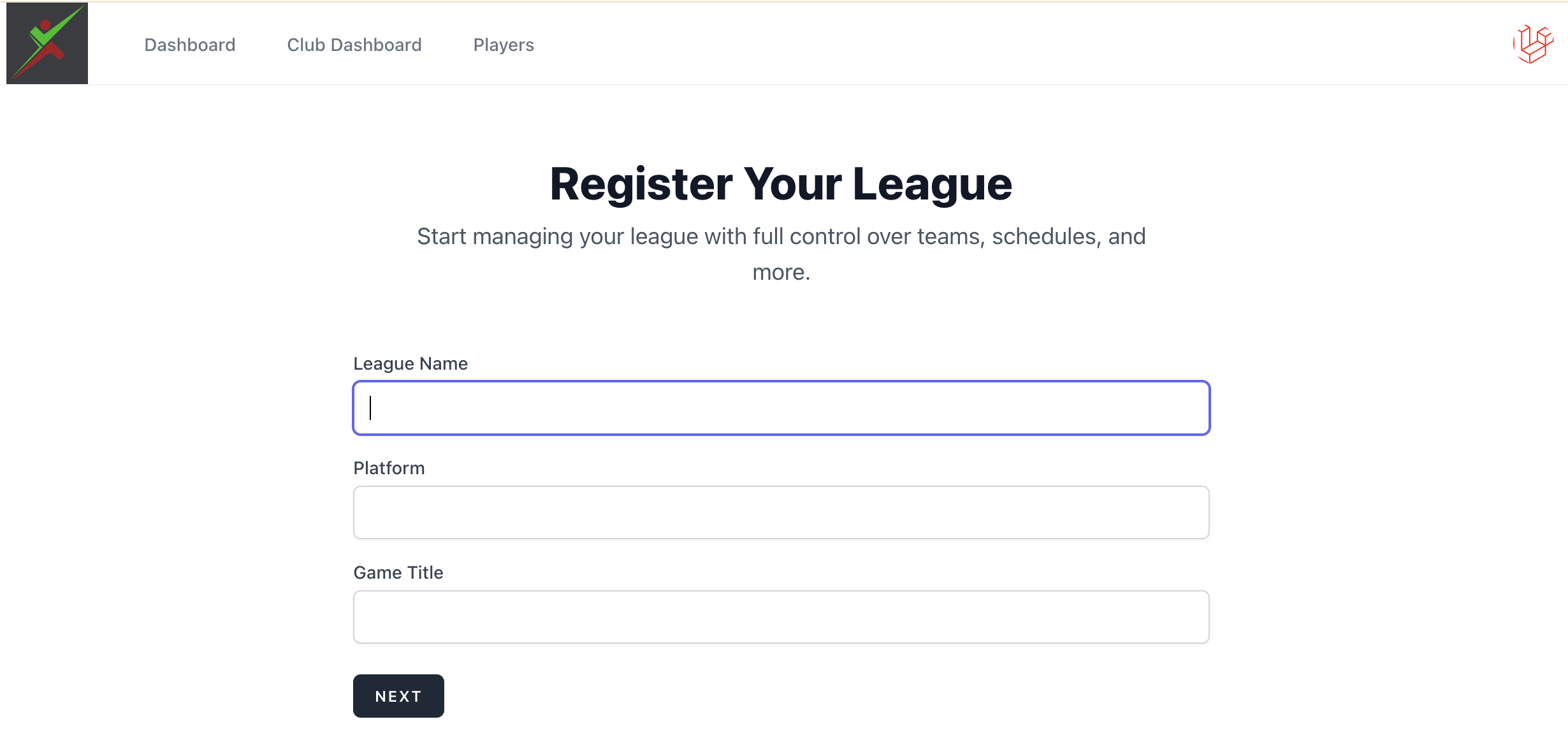 League registration form