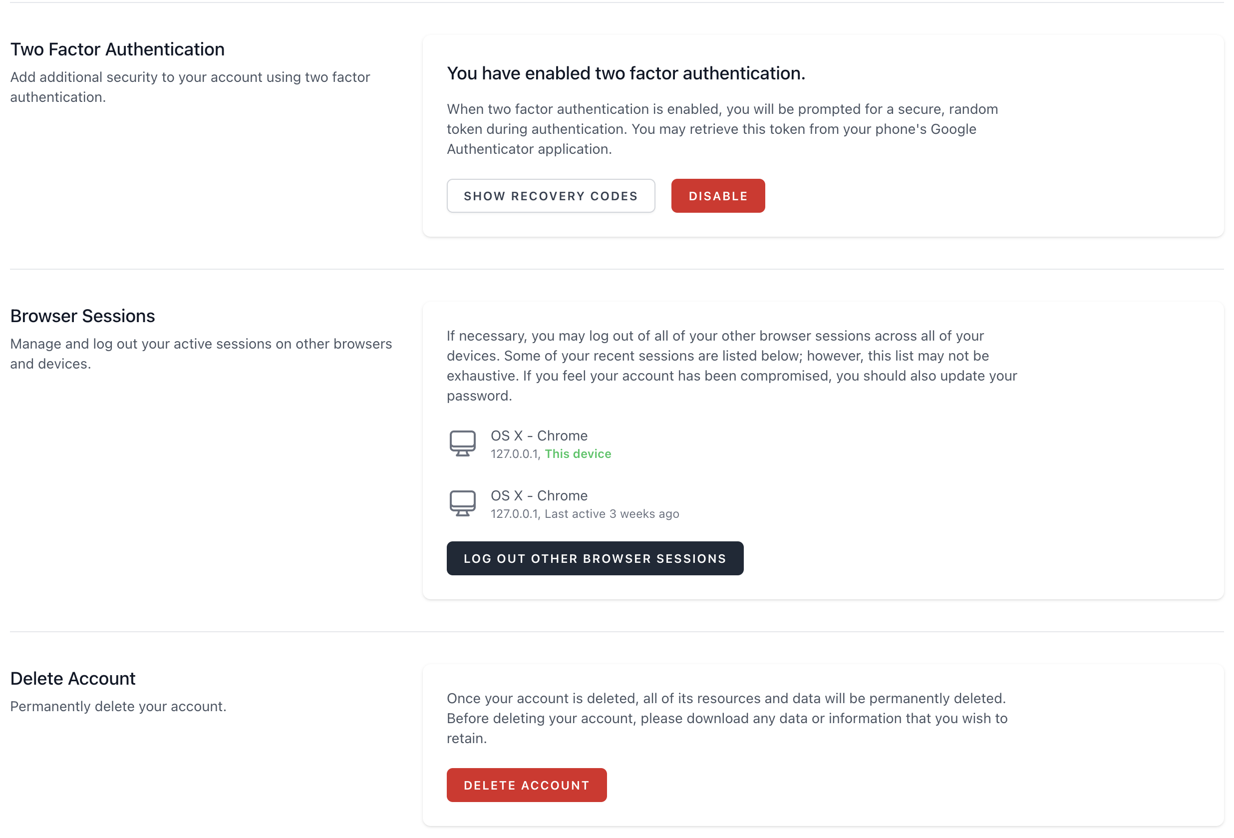 User profile (second state)