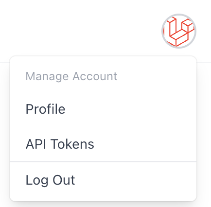 User account menu